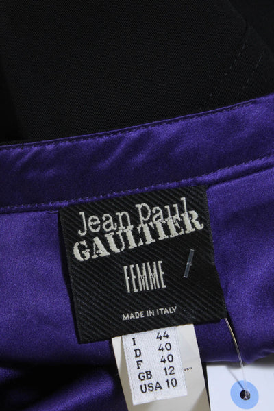 Jean Paul Gaultier Womens Black Wool Zip Back Knee Length Pencil Skirt Size 10