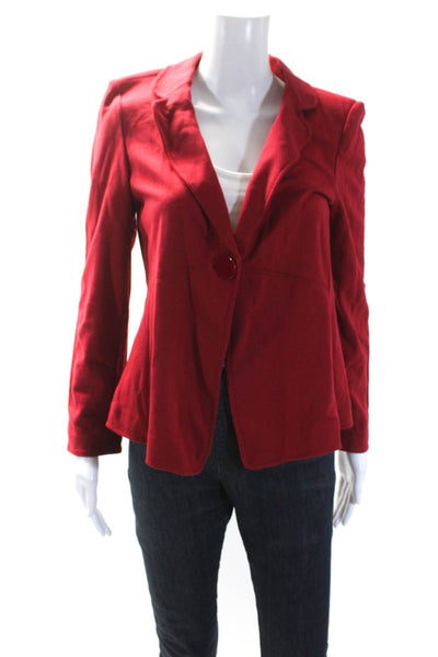 Armani Collezioni Womens Red One Button Padded Long Sleeve Blazer Size 12