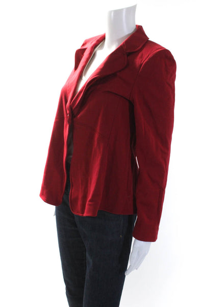 Armani Collezioni Womens Red One Button Padded Long Sleeve Blazer Size 12