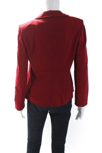 Armani Collezioni Womens Red One Button Padded Long Sleeve Blazer Size 12