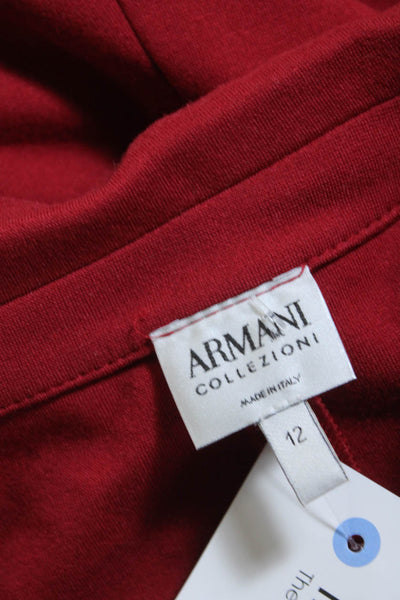 Armani Collezioni Womens Red One Button Padded Long Sleeve Blazer Size 12