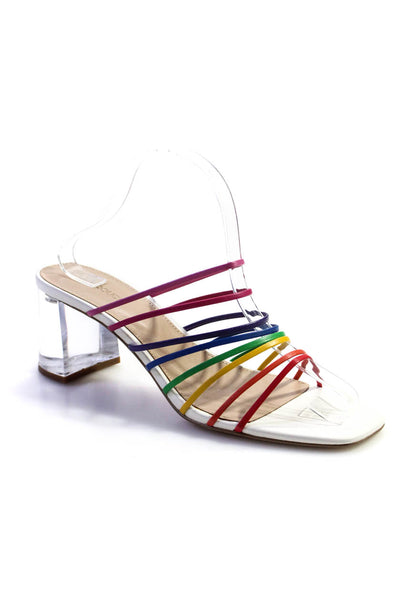 Villa Rouge Women's Square Toe Strappy Block Heels Sandal Multicolor Size 10