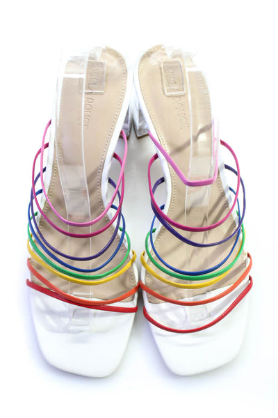 Villa Rouge Women's Square Toe Strappy Block Heels Sandal Multicolor Size 10