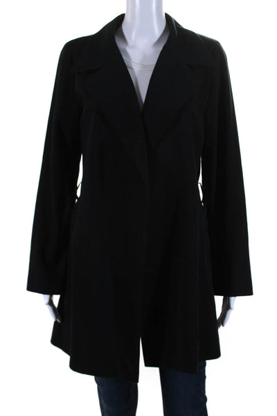 Agnes B Womens Long Sleeves Open Front Classic Lapel Coat Black Size 1