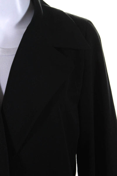 Agnes B Womens Long Sleeves Open Front Classic Lapel Coat Black Size 1