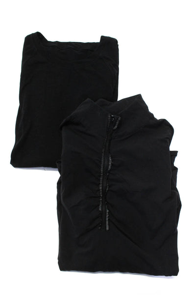 Lululemon Womens Round Neck Zipped Long Sleeve Pullover Tops Black Size M 10 Lot