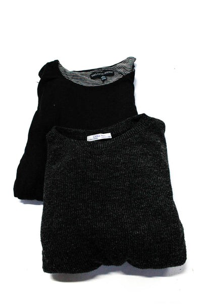 Zara Woman Eileen Fisher Womens Sweater Tee Shirt Black Size Small Lot 2