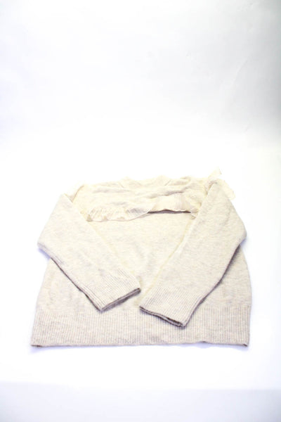 Zara Knit Womens Cable Knit Ruffled Sweaters Gray Beige Size Small Lot 2