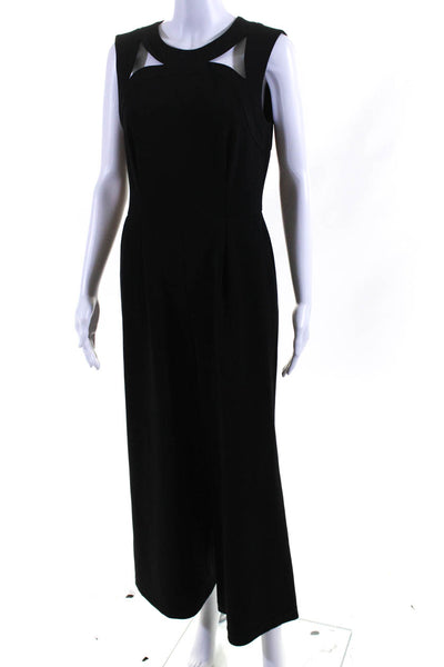 Calvin Klein Womens Sleeveless Pleated Front Wide Leg Jumpsuit Black Size 8