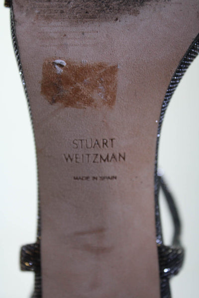 Stuart Weitzman Womens Slingbacks Sandal Heels Brown Metallic Size 7 Medium