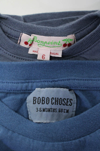 Bobo Choses Bonpoint Boys Long Sleeve Tee Shirts Blue Size 3 6 Months Lot 2