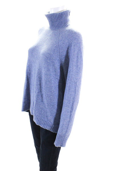 J Crew Womens Knit Long Sleeve Pullover Turtleneck Sweater Top Blue Size M