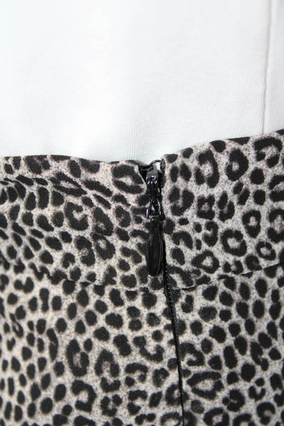 Michael Michael Kors Womens Animal Print Tiered Skirt Black Grey Size Medium