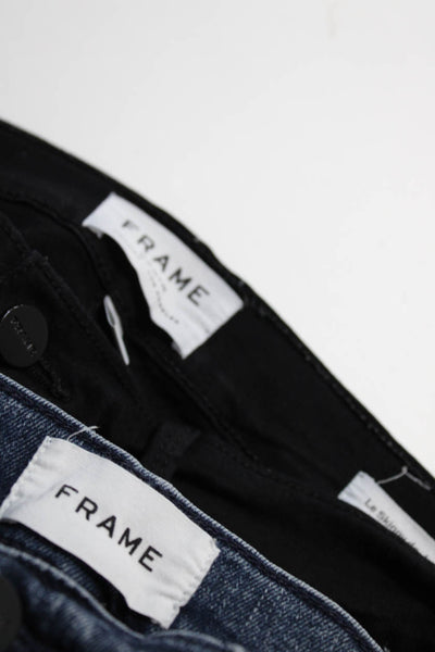 Frame Womens Cotton Five Pocket Mid-Rise Skinny Jeans Black Size 30 Lot 2