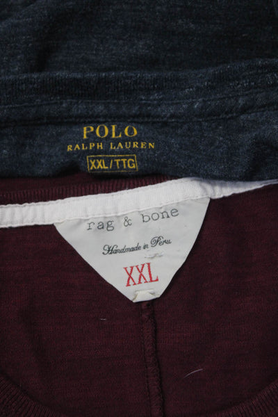 Polo Ralph Lauren Rag & Bone Mens Casual Grey Cotton T-Shirt Size XXL Lot 2