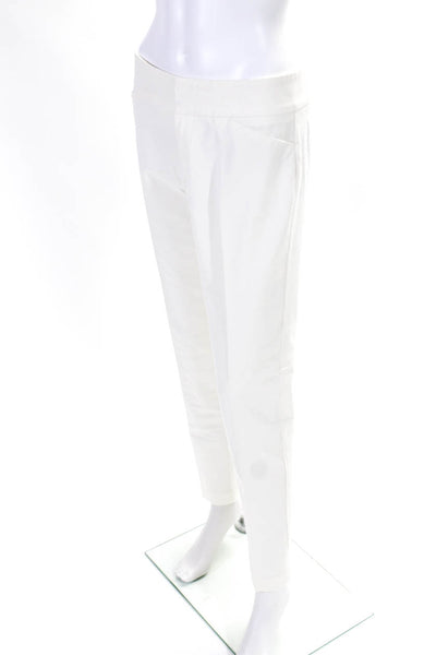 Ecru Womens Mid Rise Slim Leg Pleated Twill Dress Pants White Size 4