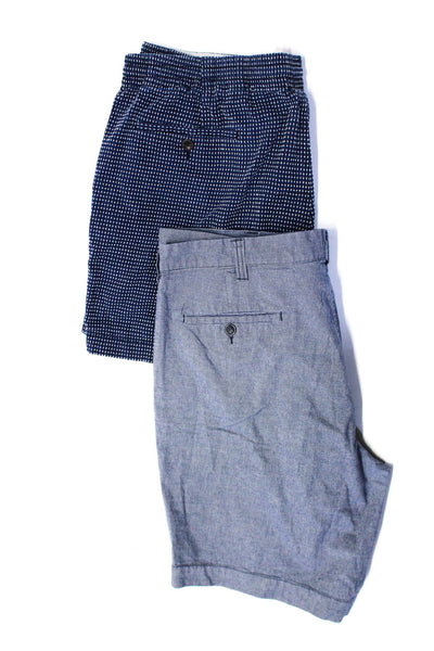 J Crew Pronto Uomo Mens Casual Drawstring Cotton Blue Shorts Size XL Lot 2