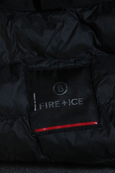 Fire + Ice Womens Mock Neck Long Sleeve Zip Up Activewear Black Jacket Size S