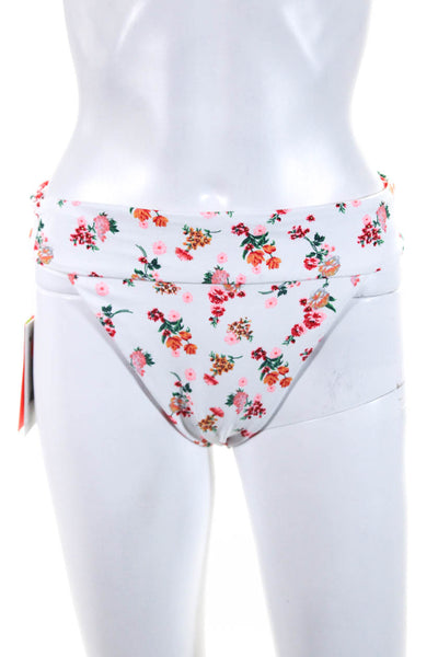 Maaji Women's Cheeky Reverse White Floral  Bikini Bottom Size L