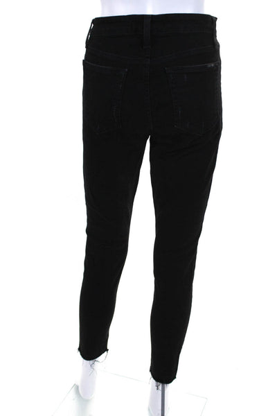 Joes Women's Midrise Five Pockets Distress Skinny Denim Pant Black Size 30