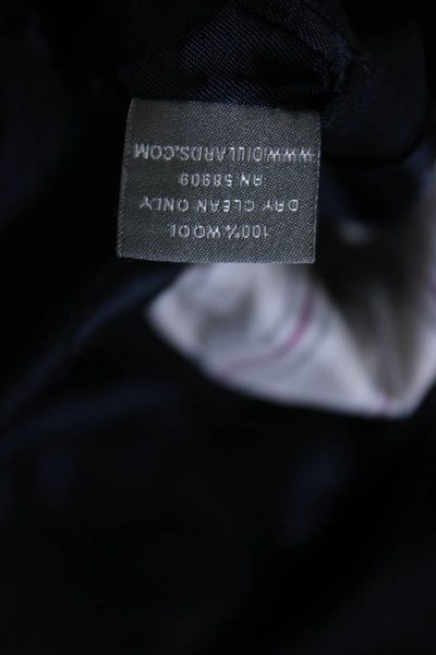 Loro Piana Mens Wool Striped Print Buttoned Collared Blazer Navy Size EUR42L