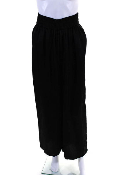 Everlane Womens Pull On High Rise Wide Leg Pants Black Size Extra Small