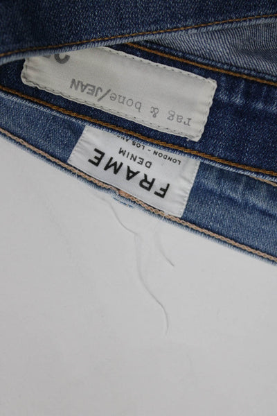 Frame Denim Rag & Bone Womens Distressed Skinny Jeans Blue Size 24 25 Lot 2