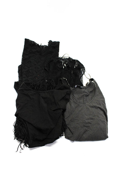 Zara Women's Round Neck Sleeveless Tassel Lace Blouse Black Size XS Lot 4