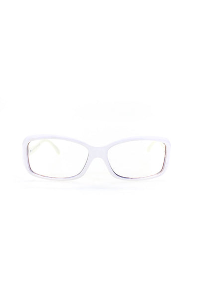 Bvlgari Womens Jeweled Textured Rectangular Framed Eyeglasses White 125MM