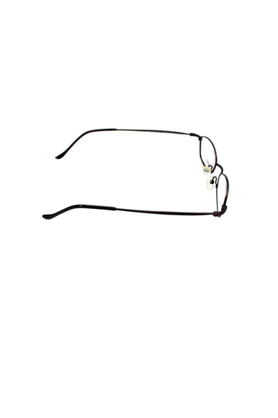 Modo Womens Titanium Rectangular Wired Framed Eye Glasses Plum Purple 140MM