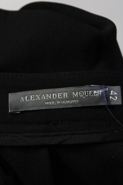 Alexander McQueen Womens Pleated Zipped Tapered Leg Dress Pants Black Size EUR42