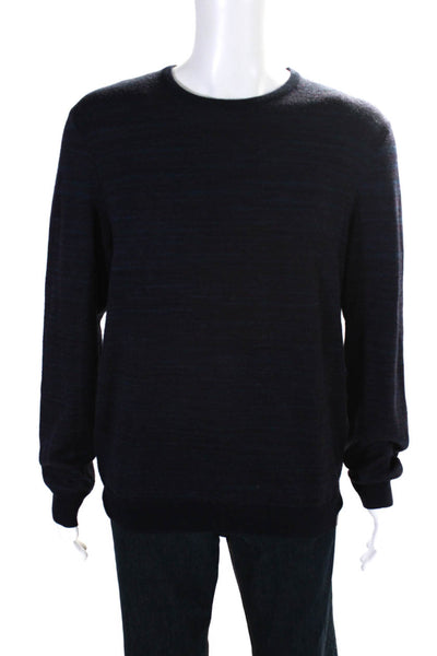 Calvin Klein Womens Wool Knit Crew Neck Long Sleeve Sweater Navy Size L