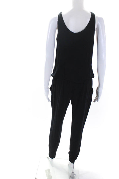 Feel the Piece Terre Jacobs Womens V Neck Jumpsuit Black Size Extra Small