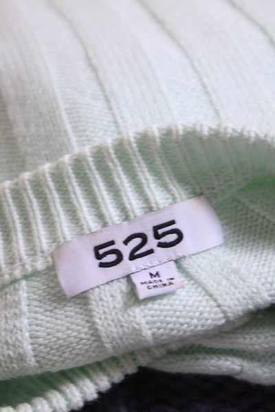 525 Womens Cable Knit Cardigan Sweater Mint Green Cotton Size Medium