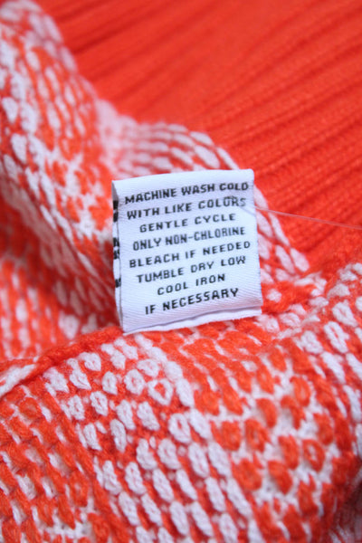 525 Womens Plaid Button Down Cardigan Sweater Orange White Size Medium