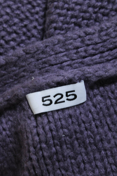 525 Womens Cable Knit Button Down Cardigan Sweater Purple Size Large