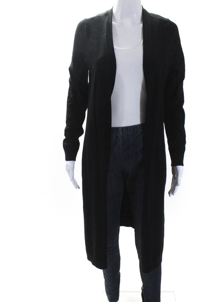 525 Womens Long Sleeves Light Cardigan Duster Sweater Black Size Small