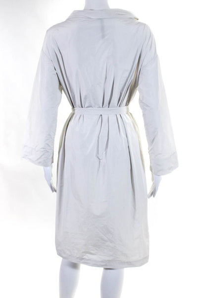 Peter O. Mahler Womens Long Sleeve Mock Neck Belted Shift Dress White Size 1