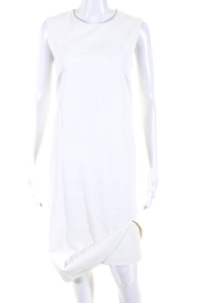 COS Womens Cotton Round Neck Sleeveless Maxi Folded Hem Dress White Size 6