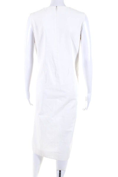 COS Womens Cotton Round Neck Sleeveless Maxi Folded Hem Dress White Size 6