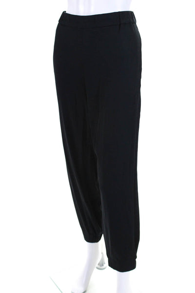 COS Womens Ruched Elastic Waist Slip-On Tapered Leg Dress Pants Black Size 8