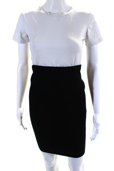 Margaret OLeary Womens Merino Wool Elastic Waist Pencil Skirt Black Size S