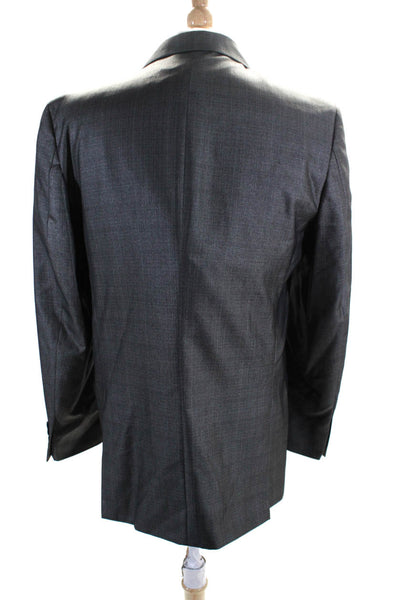 Billy London Men's Long Sleeves Collared Lined Two Button Jacket Gray Size 42