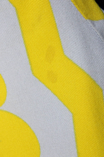 Dusen Dusen Womens Geometric Print Long Sleeve Shift Dress Yellow Size PS