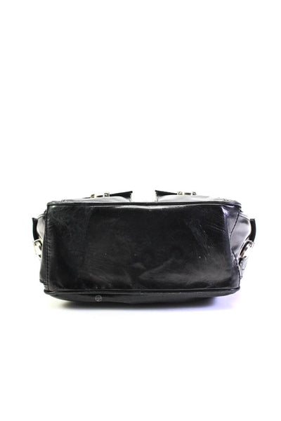 Marc Jacobs Womens Small Rolled Handle Zip Top Tote Handbag Black