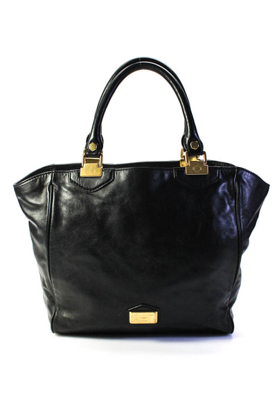 Marc By Marc Jacobs Womens Large Rolled Handle Tote Handbag Black Leather