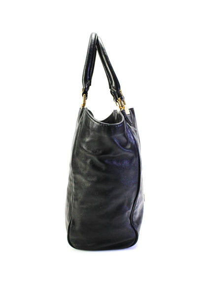 Marc By Marc Jacobs Womens Large Rolled Handle Tote Handbag Black Leather
