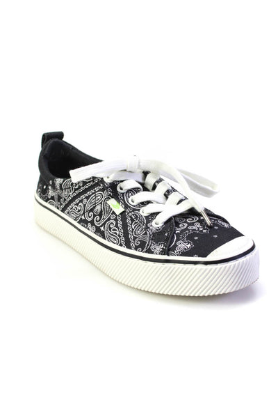 Cariuma Womens Paisley Print Low Top Lace Up Sneakers Black Size 7.5