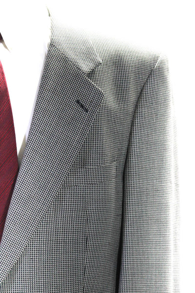 Burberrys Mens Wool Notched Collared 2 Button Jacket Blazer Grey Size 44