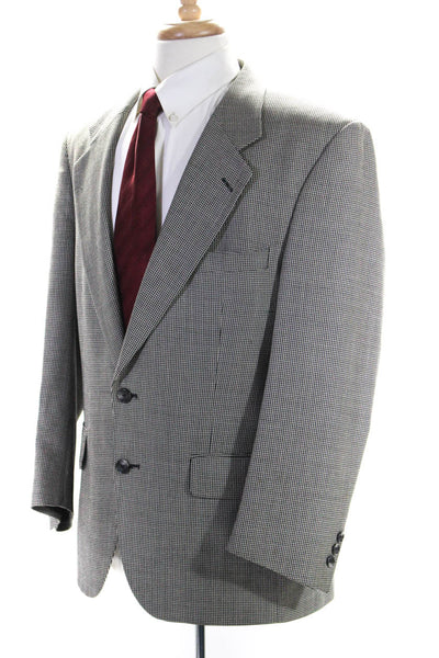 Burberrys Mens Wool Notched Collared 2 Button Jacket Blazer Grey Size 44